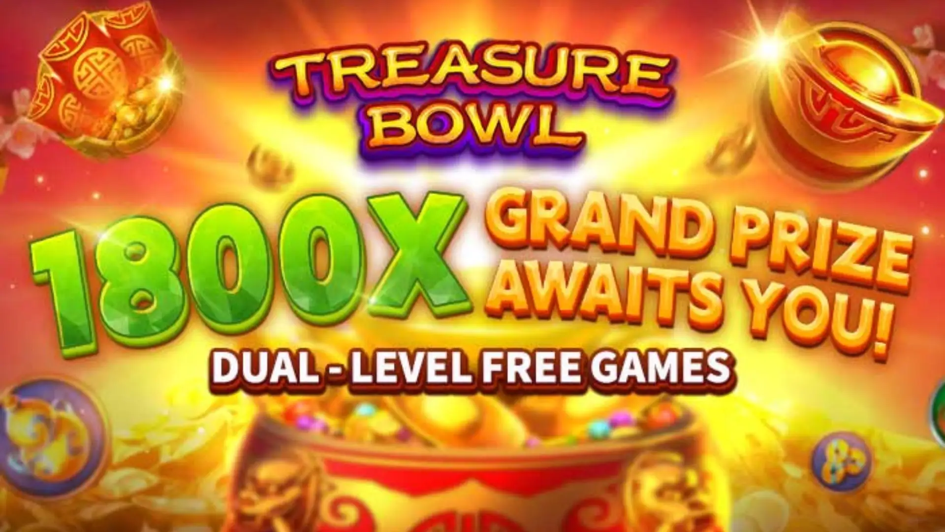 Multiplicadores Treasure Bowl 76q - 7777x Máximo com Tigela Dourada